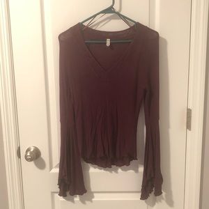 Free People bell sleeve top